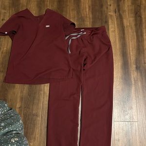 Figs maroon scrubs, extra small